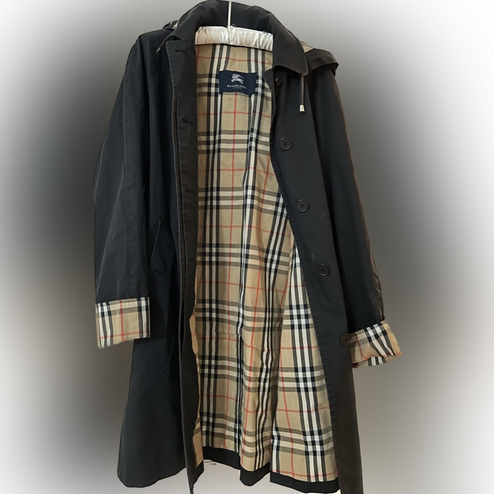 Burberry trench coat with removable hood